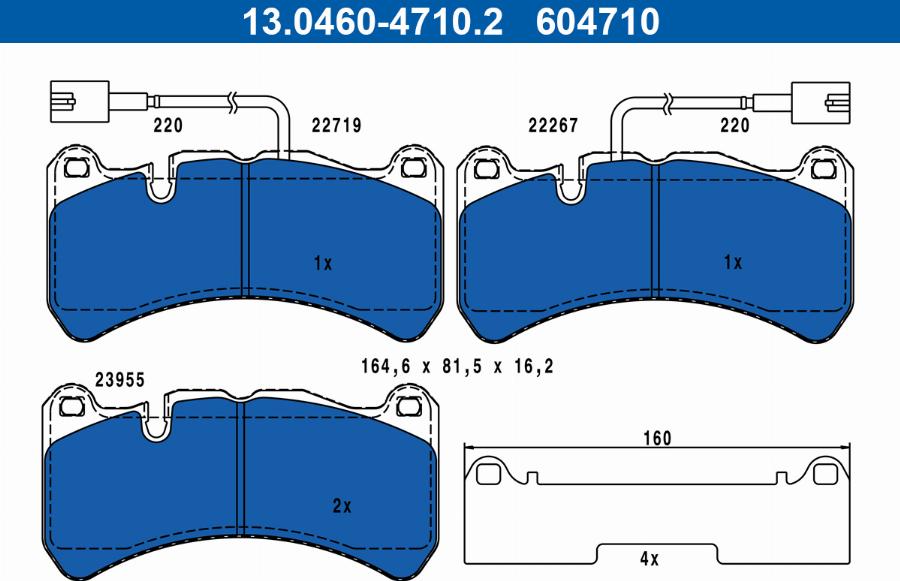 ATE 13.0460-4710.2 - Kit de plaquettes de frein, frein à disque cwaw.fr