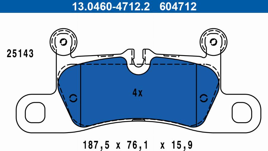 ATE 13.0460-4712.2 - Kit de plaquettes de frein, frein à disque cwaw.fr