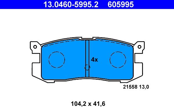 ATE 13.0460-5995.2 - Kit de plaquettes de frein, frein à disque cwaw.fr