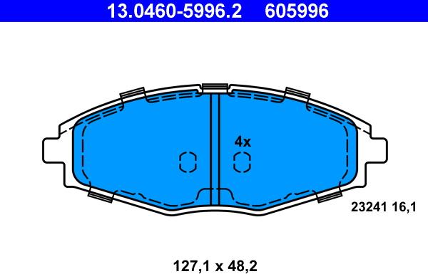 ATE 13.0460-5996.2 - Kit de plaquettes de frein, frein à disque cwaw.fr