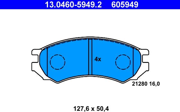 ATE 13.0460-5949.2 - Kit de plaquettes de frein, frein à disque cwaw.fr