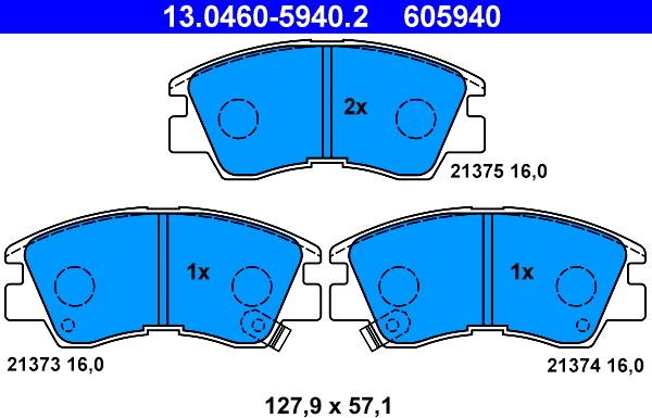 ATE 13.0460-5940.2 - Kit de plaquettes de frein, frein à disque cwaw.fr