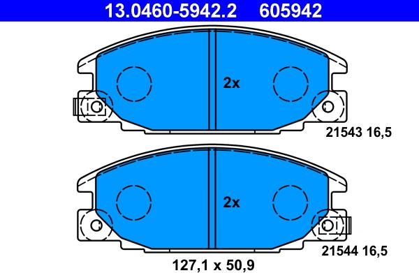 ATE 13.0460-5942.2 - Kit de plaquettes de frein, frein à disque cwaw.fr