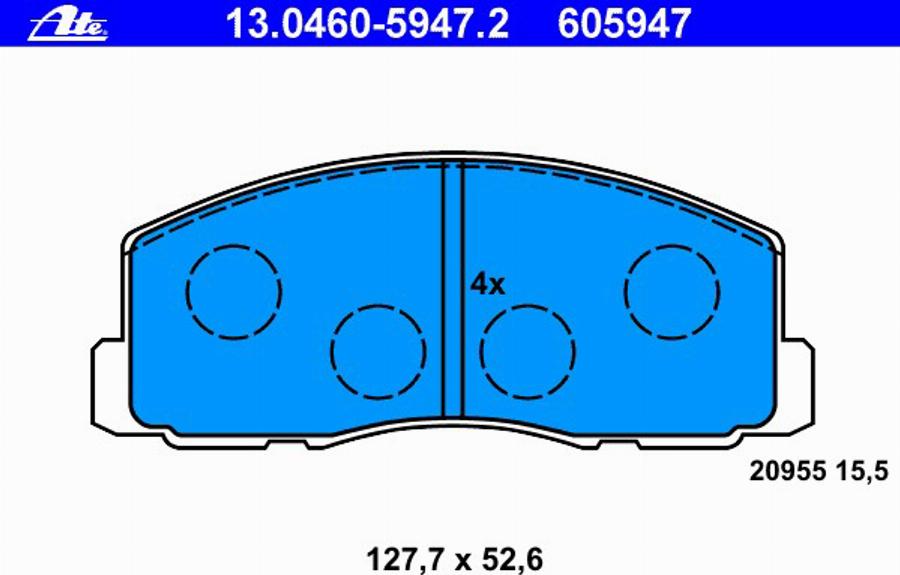 ATE 13 0460 5947 2 - Kit de plaquettes de frein, frein à disque cwaw.fr