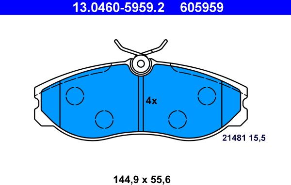 ATE 13.0460-5959.2 - Kit de plaquettes de frein, frein à disque cwaw.fr