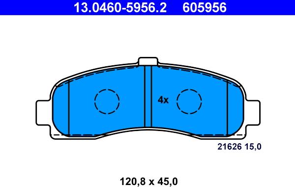 ATE 13.0460-5956.2 - Kit de plaquettes de frein, frein à disque cwaw.fr