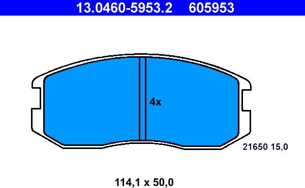 ATE 13.0460-5953.2 - Kit de plaquettes de frein, frein à disque cwaw.fr