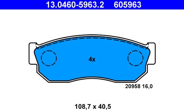 ATE 13.0460-5963.2 - Kit de plaquettes de frein, frein à disque cwaw.fr