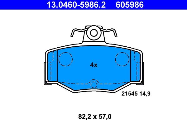 ATE 13.0460-5986.2 - Kit de plaquettes de frein, frein à disque cwaw.fr