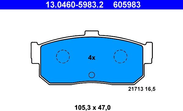 ATE 13.0460-5983.2 - Kit de plaquettes de frein, frein à disque cwaw.fr