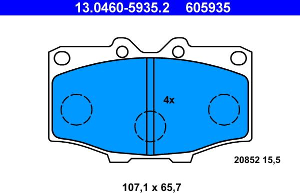 ATE 13.0460-5935.2 - Kit de plaquettes de frein, frein à disque cwaw.fr