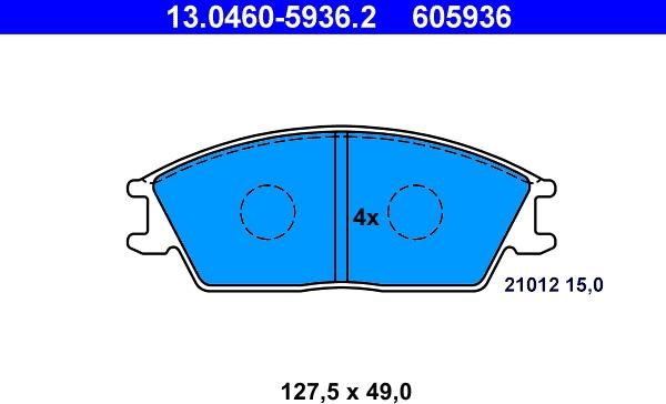 ATE 13.0460-5936.2 - Kit de plaquettes de frein, frein à disque cwaw.fr