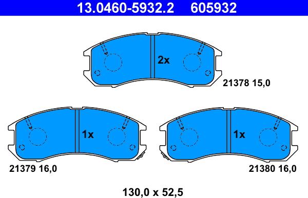 ATE 13.0460-5932.2 - Kit de plaquettes de frein, frein à disque cwaw.fr