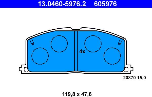 ATE 13.0460-5976.2 - Kit de plaquettes de frein, frein à disque cwaw.fr