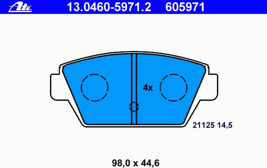 ATE 13046059712 - Kit de plaquettes de frein, frein à disque cwaw.fr