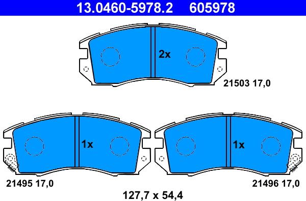 ATE 13.0460-5978.2 - Kit de plaquettes de frein, frein à disque cwaw.fr