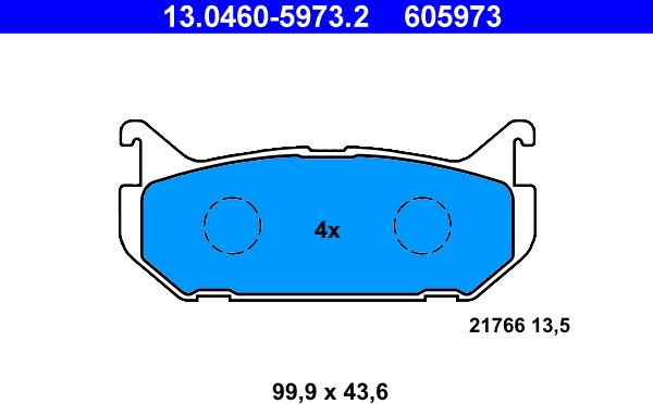 ATE 13.0460-5973.2 - Kit de plaquettes de frein, frein à disque cwaw.fr