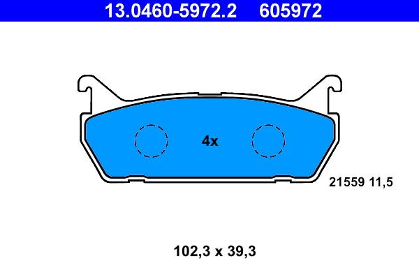 ATE 13.0460-5972.2 - Kit de plaquettes de frein, frein à disque cwaw.fr