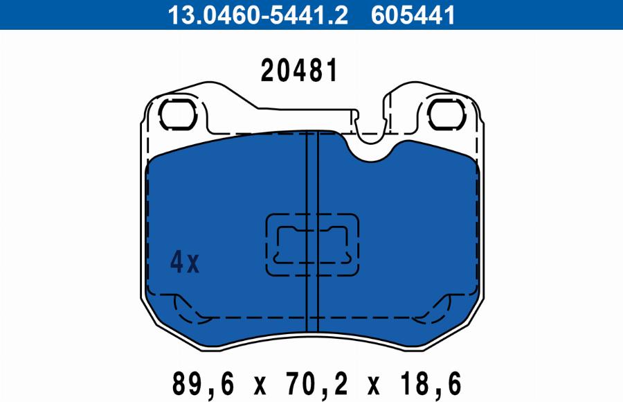 ATE 13.0460-5441.2 - Kit de plaquettes de frein, frein à disque cwaw.fr