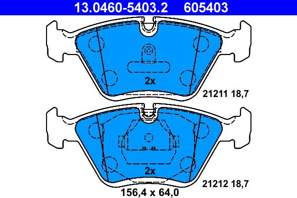 ATE 13.0460-5403.2 - Kit de plaquettes de frein, frein à disque cwaw.fr