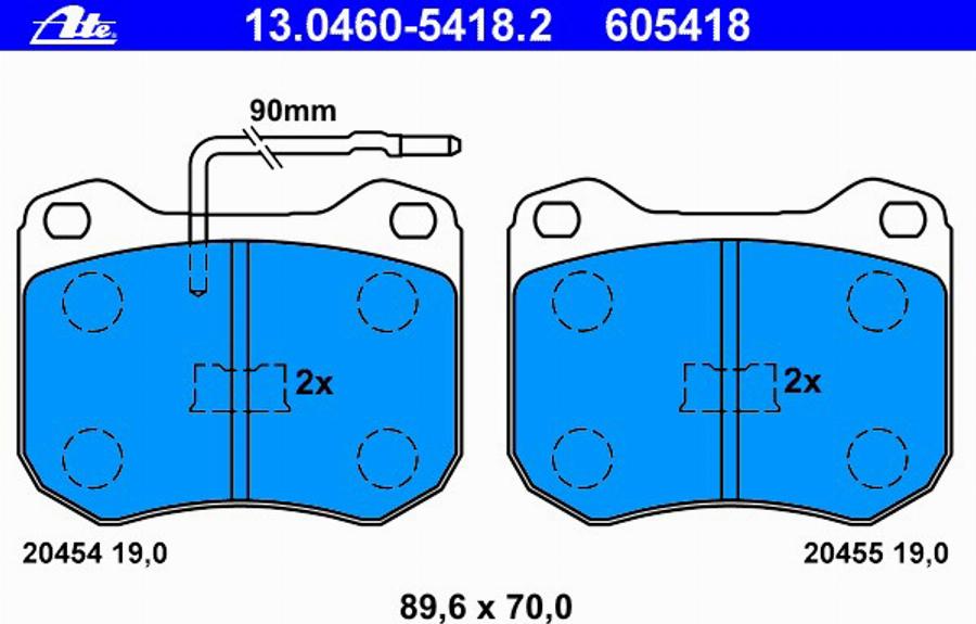 ATE 13.0460-5418.2 - Kit de plaquettes de frein, frein à disque cwaw.fr