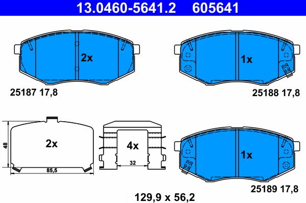 ATE 13.0460-5641.2 - Kit de plaquettes de frein, frein à disque cwaw.fr