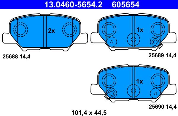 ATE 13.0460-5654.2 - Kit de plaquettes de frein, frein à disque cwaw.fr