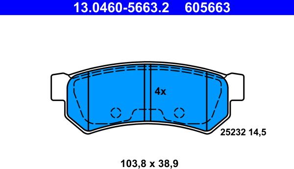 ATE 13.0460-5663.2 - Kit de plaquettes de frein, frein à disque cwaw.fr