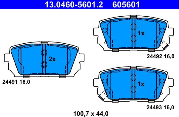 ATE 13.0460-5601.2 - Kit de plaquettes de frein, frein à disque cwaw.fr