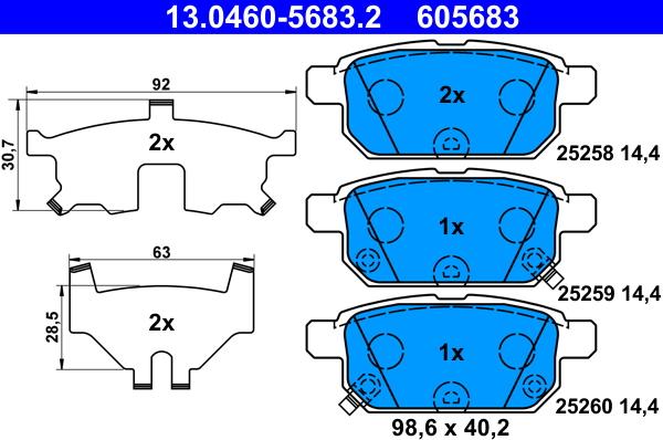 ATE 13.0460-5683.2 - Kit de plaquettes de frein, frein à disque cwaw.fr