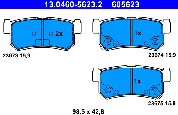 ATE 13.0460-5623.2 - Kit de plaquettes de frein, frein à disque cwaw.fr