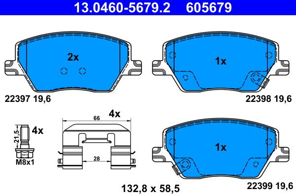 ATE 13.0460-5679.2 - Kit de plaquettes de frein, frein à disque cwaw.fr