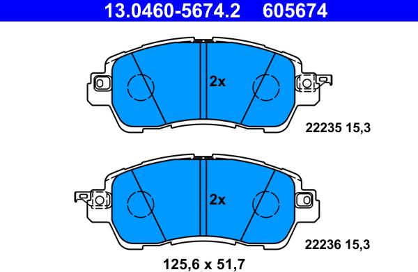 ATE 13.0460-5674.2 - Kit de plaquettes de frein, frein à disque cwaw.fr