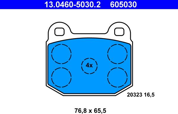 ATE 13.0460-5030.2 - Kit de plaquettes de frein, frein à disque cwaw.fr