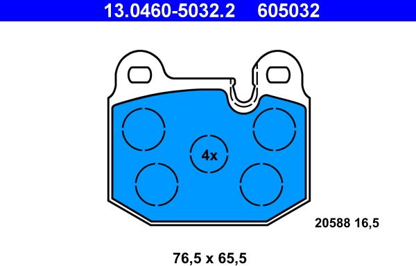 ATE 13.0460-5032.2 - Kit de plaquettes de frein, frein à disque cwaw.fr