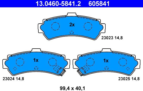 ATE 13.0460-5841.2 - Kit de plaquettes de frein, frein à disque cwaw.fr