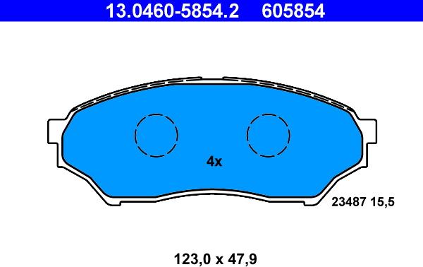 ATE 13.0460-5854.2 - Kit de plaquettes de frein, frein à disque cwaw.fr