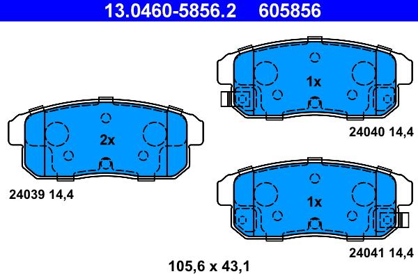 ATE 13.0460-5856.2 - Kit de plaquettes de frein, frein à disque cwaw.fr