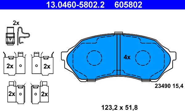 ATE 13.0460-5802.2 - Kit de plaquettes de frein, frein à disque cwaw.fr