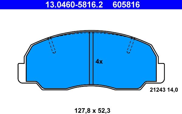 ATE 13.0460-5816.2 - Kit de plaquettes de frein, frein à disque cwaw.fr