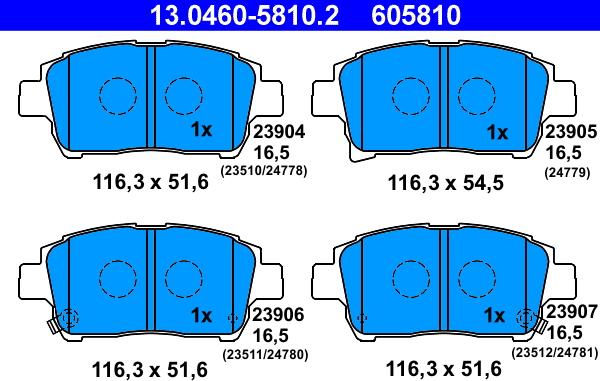 ATE 13.0460-5810.2 - Kit de plaquettes de frein, frein à disque cwaw.fr