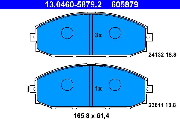 ATE 13.0460-5879.2 - Kit de plaquettes de frein, frein à disque cwaw.fr