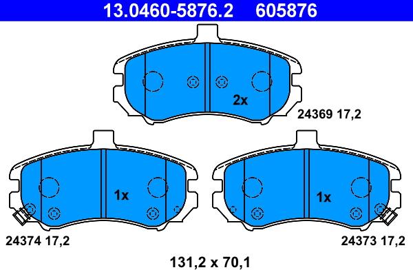 ATE 13.0460-5876.2 - Kit de plaquettes de frein, frein à disque cwaw.fr