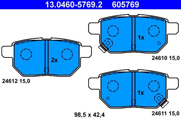 ATE 13.0460-5769.2 - Kit de plaquettes de frein, frein à disque cwaw.fr