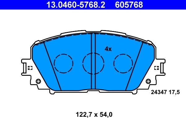 ATE 13.0460-5768.2 - Kit de plaquettes de frein, frein à disque cwaw.fr