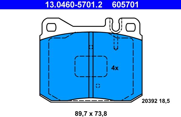 ATE 13.0460-5701.2 - Kit de plaquettes de frein, frein à disque cwaw.fr