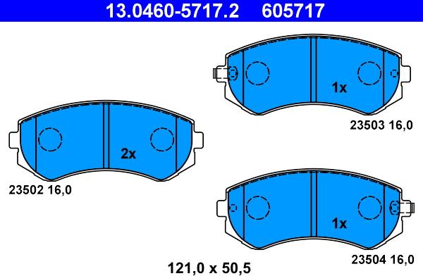 ATE 13.0460-5717.2 - Kit de plaquettes de frein, frein à disque cwaw.fr