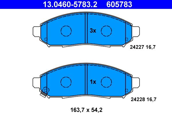 ATE 13.0460-5783.2 - Kit de plaquettes de frein, frein à disque cwaw.fr