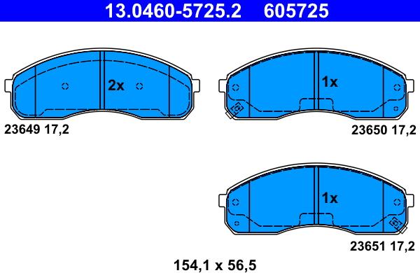 ATE 13.0460-5725.2 - Kit de plaquettes de frein, frein à disque cwaw.fr