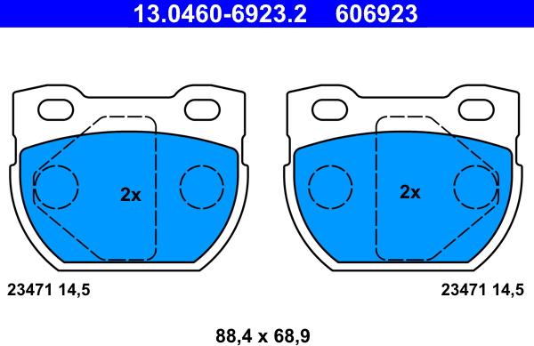 ATE 13.0460-6923.2 - Kit de plaquettes de frein, frein à disque cwaw.fr